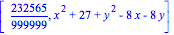 [232565/999999, x^2+27+y^2-8*x-8*y]